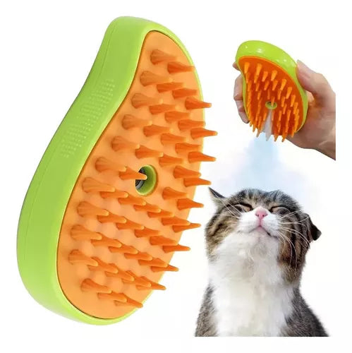 Cepillo de vapor para gatos, 3 en 1, cepillo de vapor de limpieza para gatos